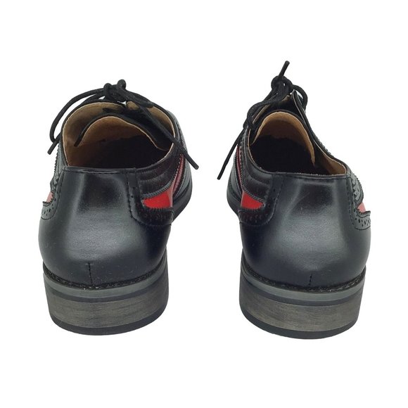 UV Signature Oxfords Men's Size 8.5 Black Red - Picture 4 of 6